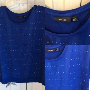 Apt 9 Blue Top cobalt studded detail